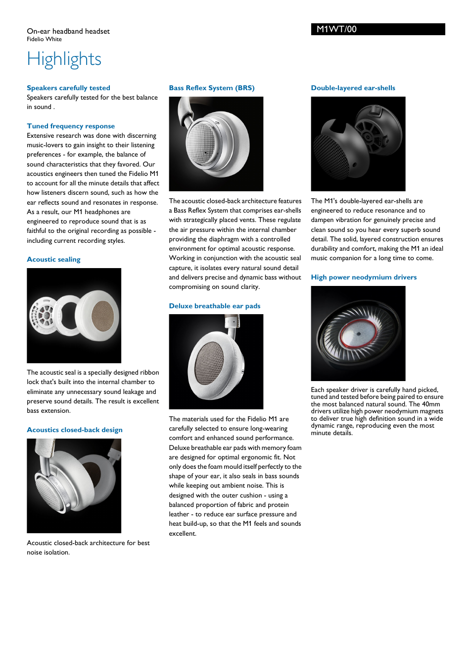 Highlights, M1wt/00 | Philips M1WT-00 User Manual | Page 2 / 3