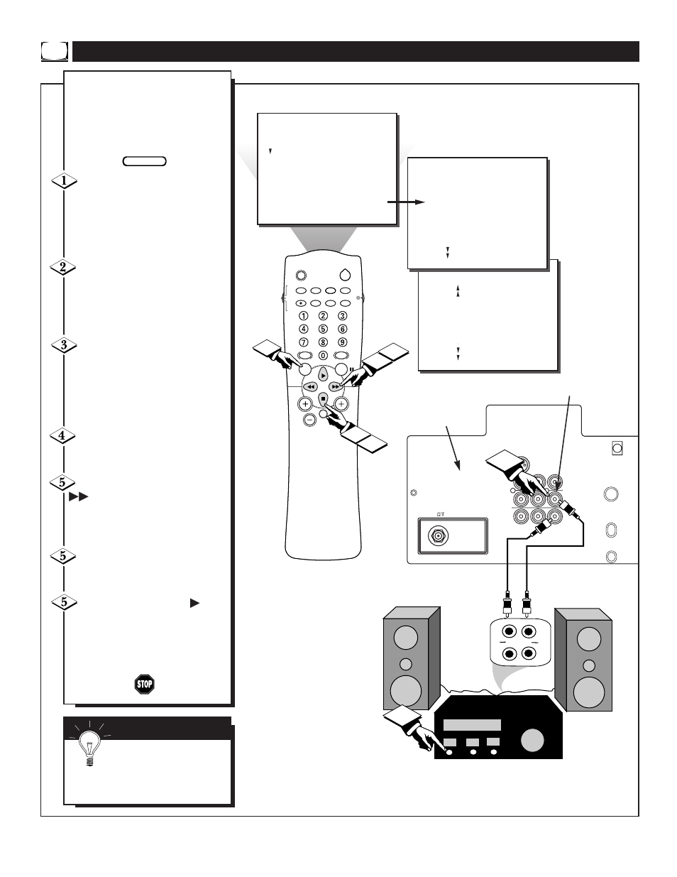 Tv s, Sing the, Peaker | Ontrol and, Udio, Utput, Acks | Philips TS3258C User Manual | Page 20 / 36