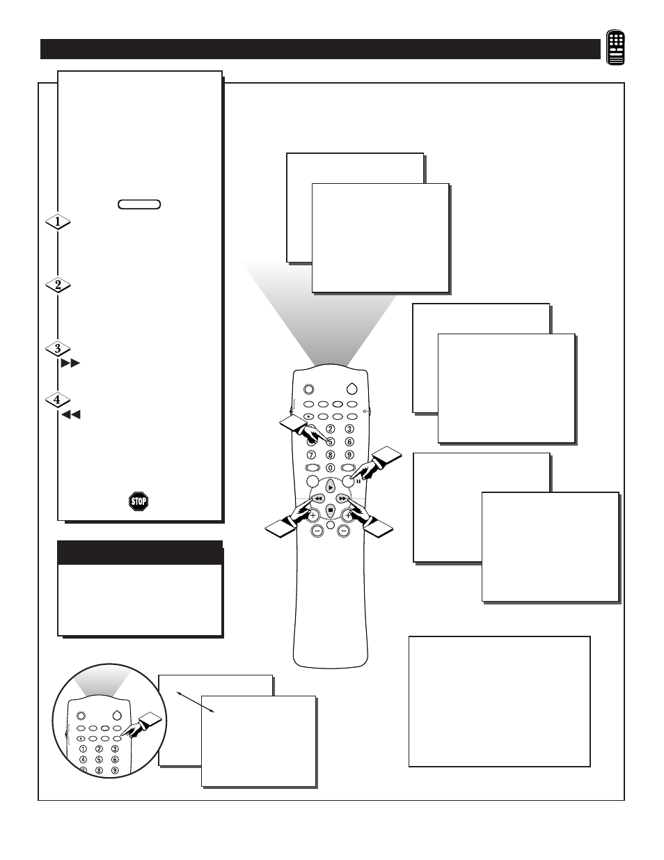 Surf c, Sing the, Hannel | Ontrol, A/ch b, Utton | Philips TS3258C User Manual | Page 25 / 36