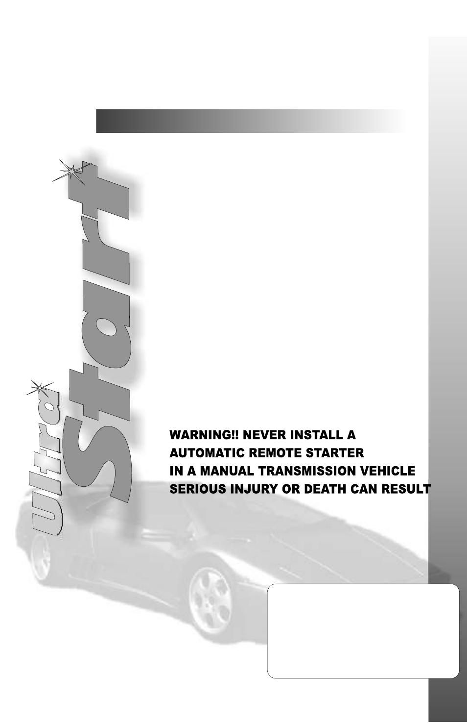 Ultra Start 3250M User Manual | 12 pages