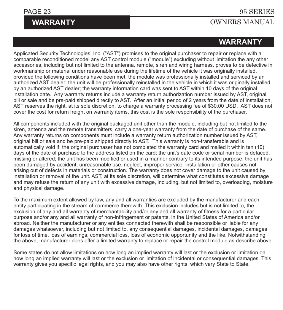 Alarm status / diagnostics, Trouble shooting, Diagnostics | Warranty | Ultra Start 3295 User Manual | Page 23 / 24