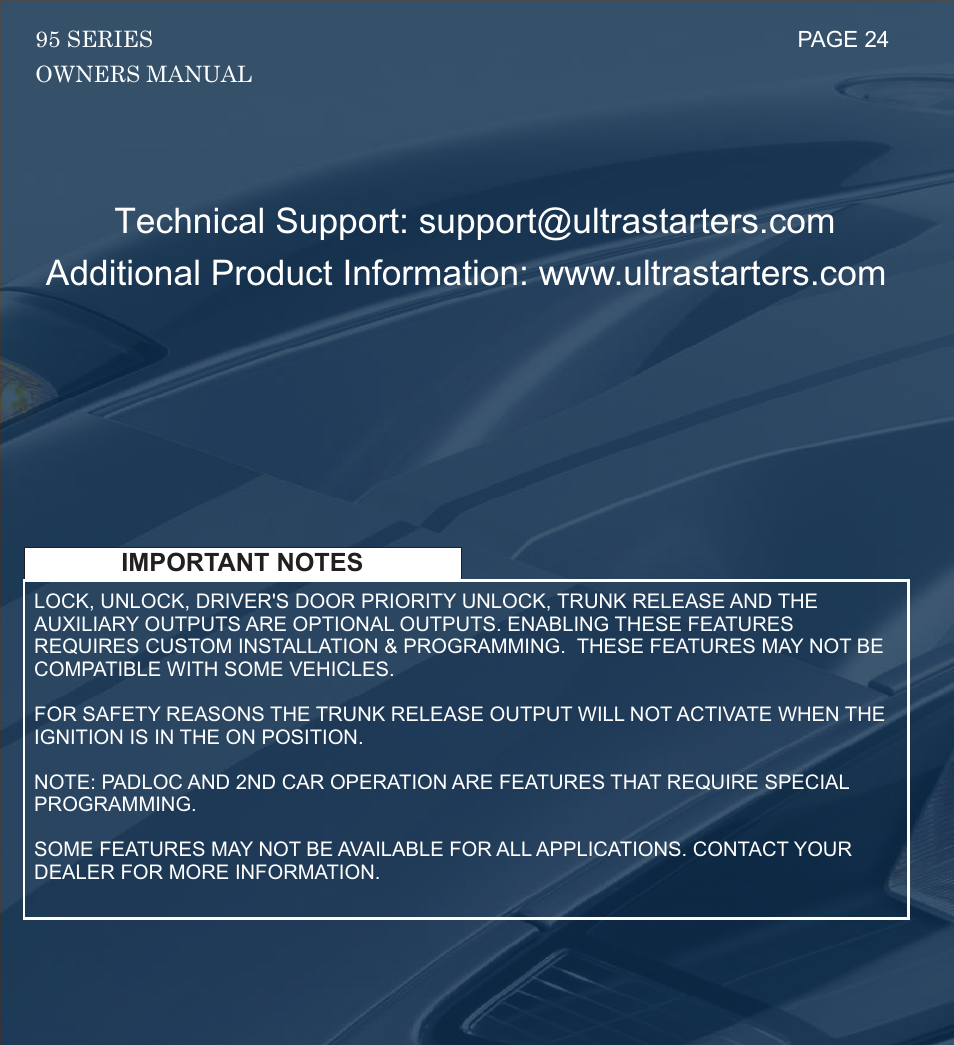 Ultra Start 3295 User Manual | Page 24 / 24