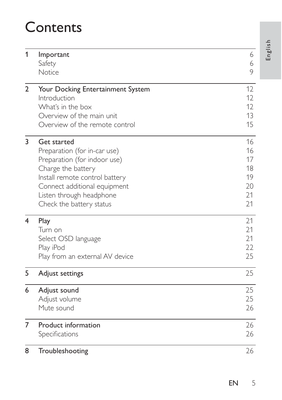 Philips docking entertainment system DCP746 User Manual | Page 4 / 27