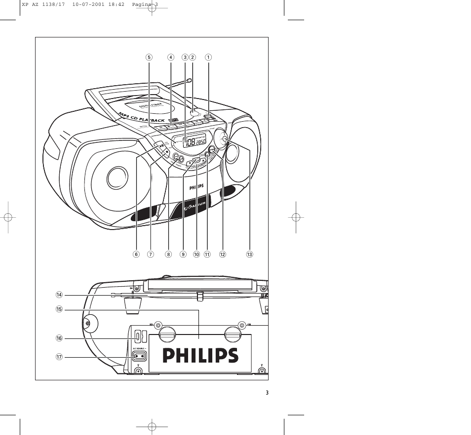 Tf i l powe r | Philips AZ1138 User Manual | Page 3 / 17