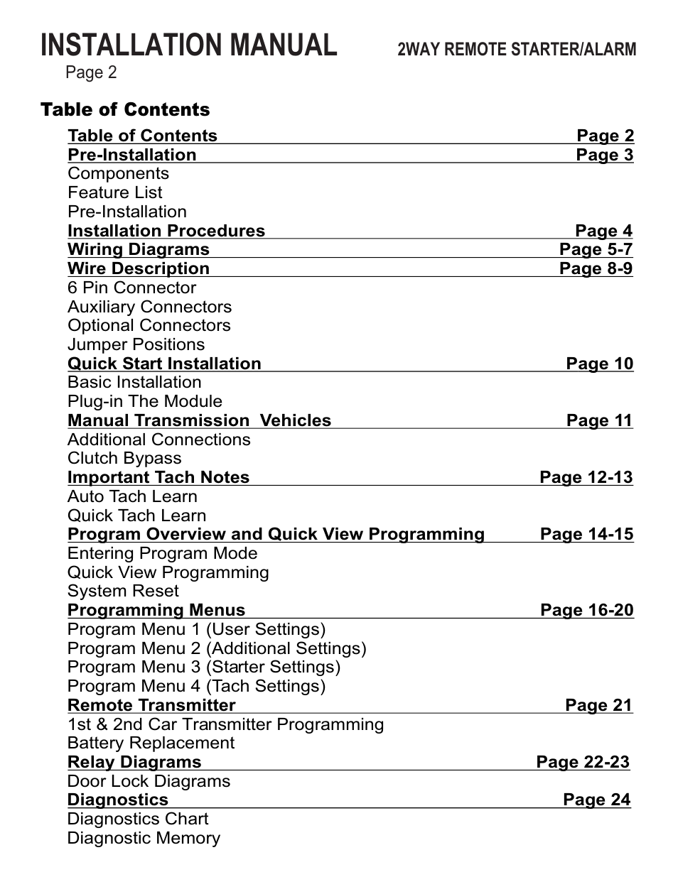 Installation manual | Ultra Start 43xx User Manual | Page 2 / 24