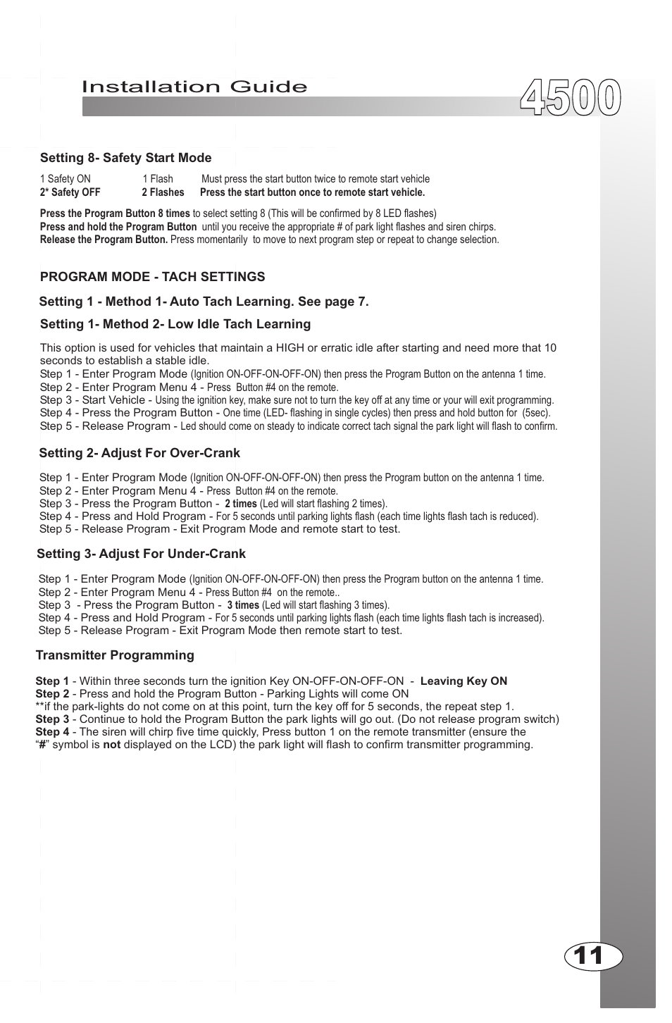 Installation guide | Ultra Start 4500M User Manual | Page 11 / 16