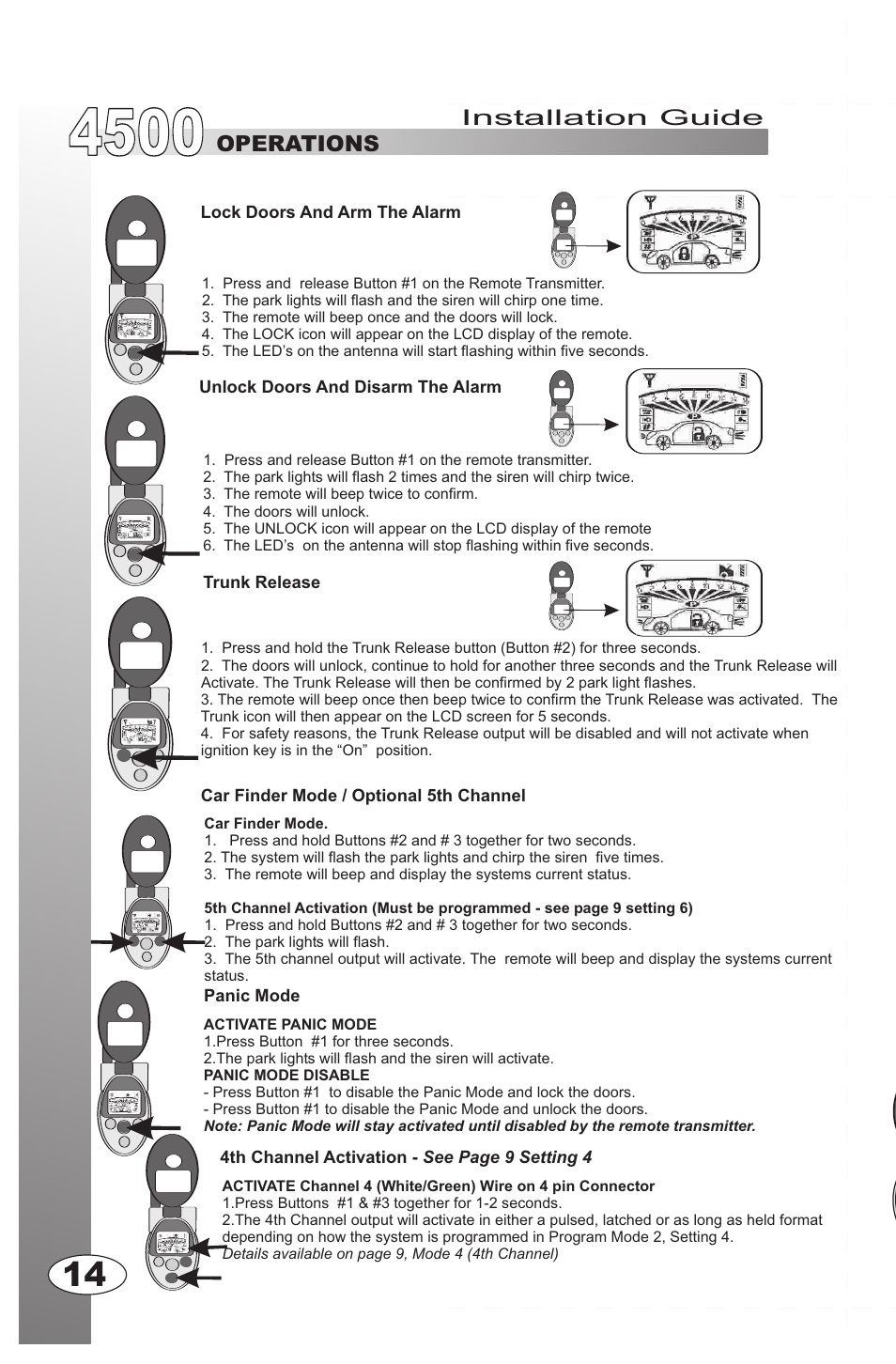 Installation guide, Installation guide operations, Operations | Ultra Start 4500M User Manual | Page 14 / 16