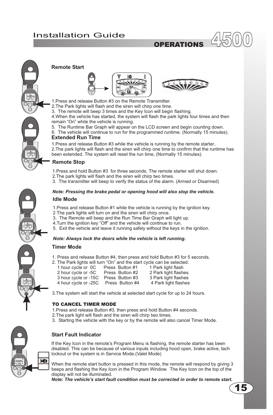 Installation guide, Installation guide operations, Operations | Ultra Start 4500M User Manual | Page 15 / 16