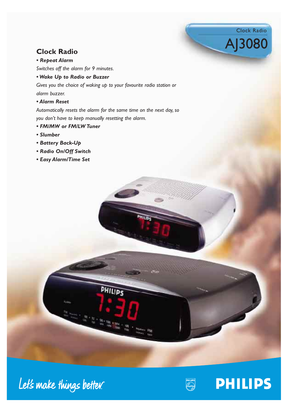 Philips Clock Radio User Manual | 2 pages