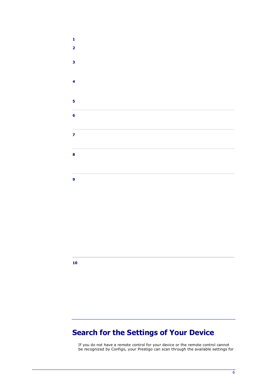 Search for the settings of your device | Philips Prestigo Universal remote control SRT8215 Touch 15 in 1 User Manual | Page 10 / 50