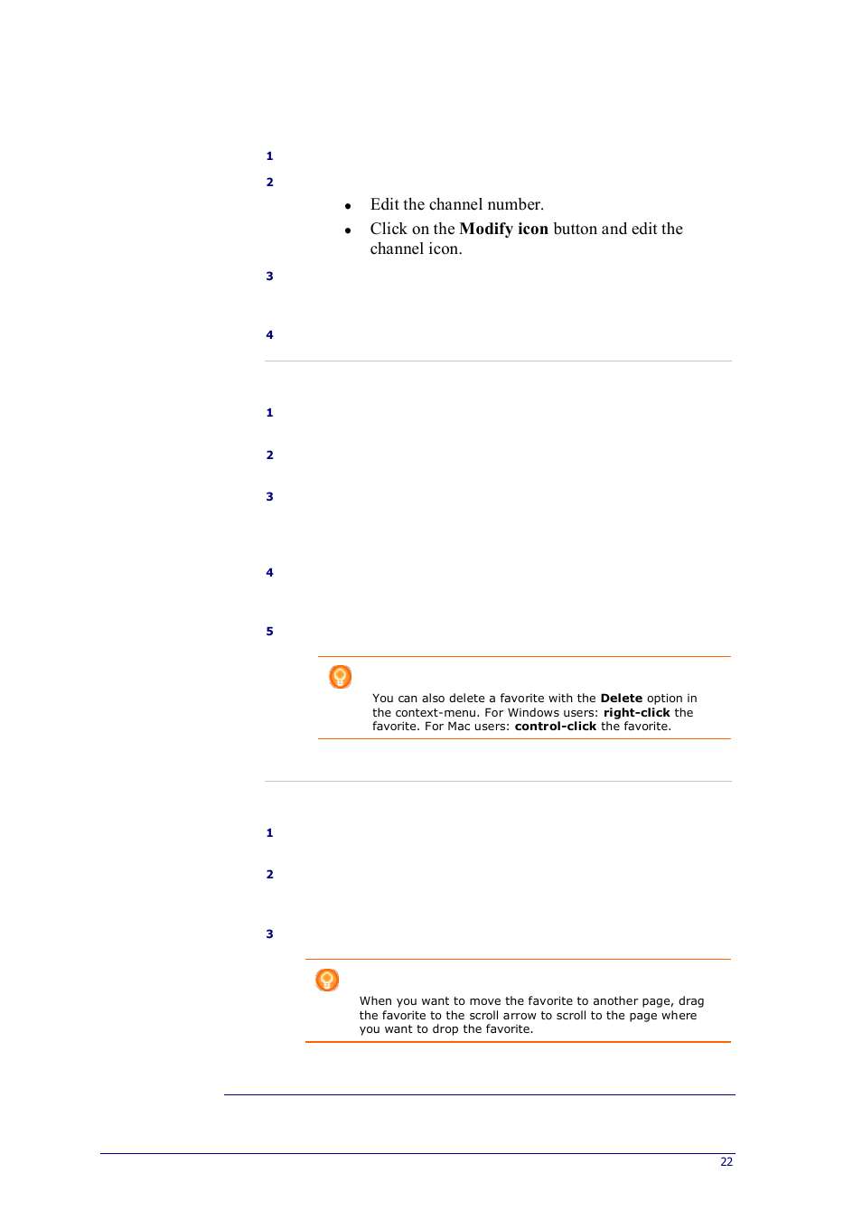 Edit the channel number | Philips Prestigo Universal remote control SRT8215 Touch 15 in 1 User Manual | Page 26 / 50