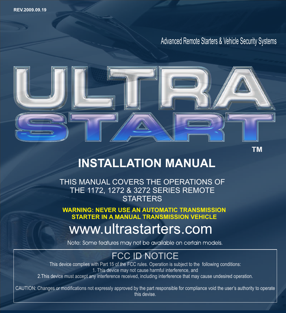 Ultra Start 72 SERIES 3272 User Manual | 28 pages