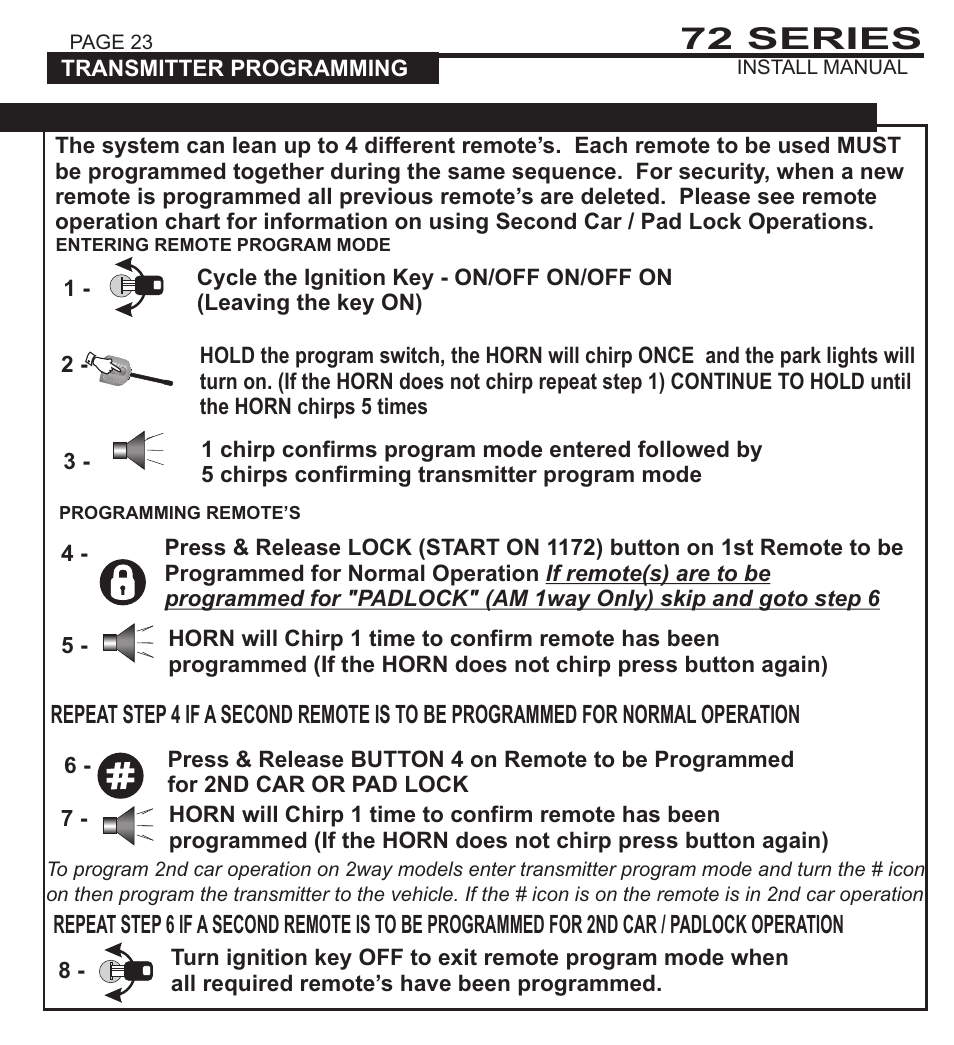 72 series | Ultra Start 72 SERIES 3272 User Manual | Page 23 / 28