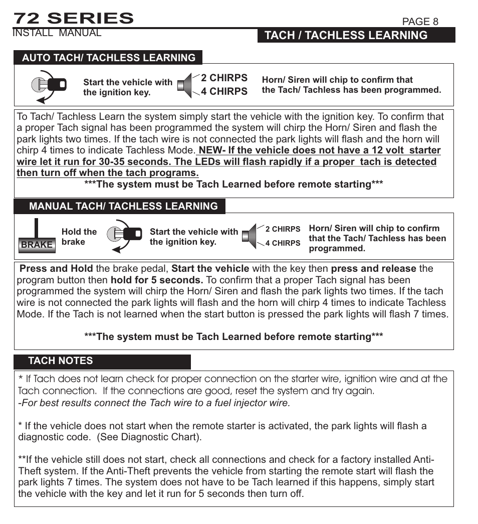 72 series | Ultra Start 72 SERIES 3272 User Manual | Page 8 / 28