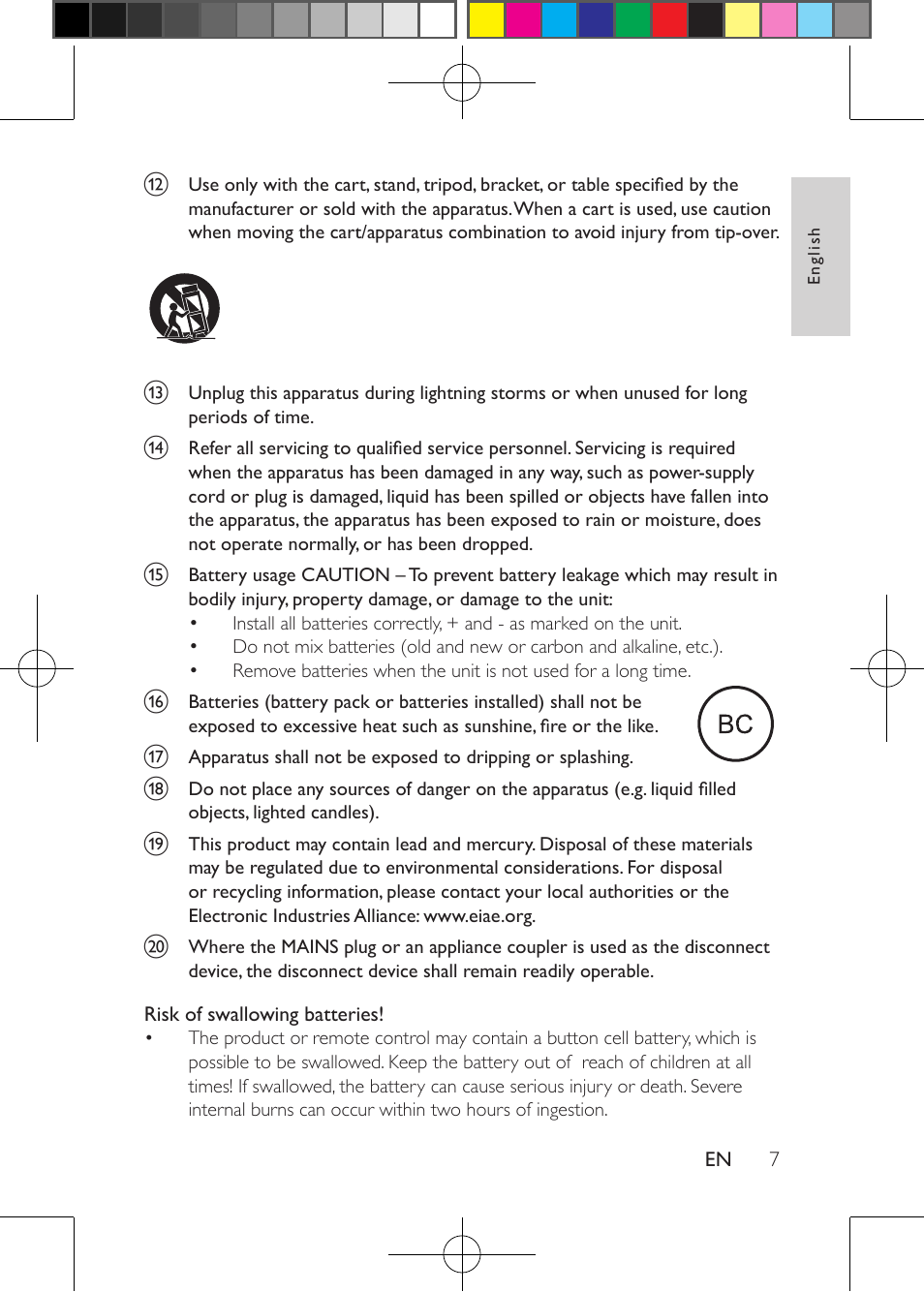 1 important, Important safety instructions | Philips Portable DVD Player PD9030 23cm- 9" LCD 5-hr playtime USB User Manual | Page 7 / 31