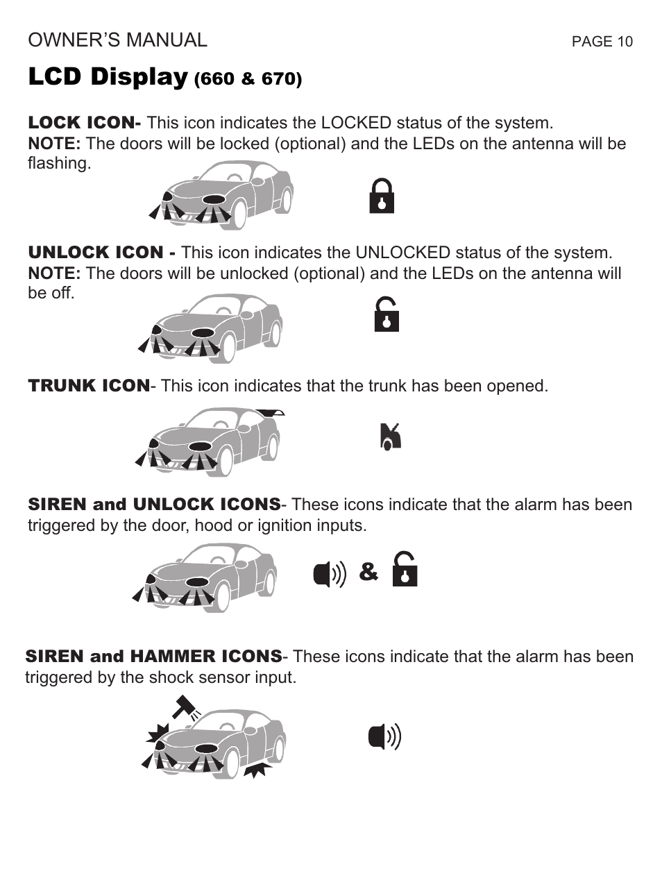 Lcd display | Ultra Start 670 Series User Manual | Page 10 / 16