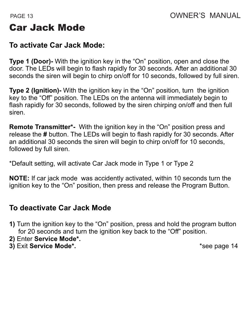 Car jack mode | Ultra Start 670 Series User Manual | Page 13 / 16