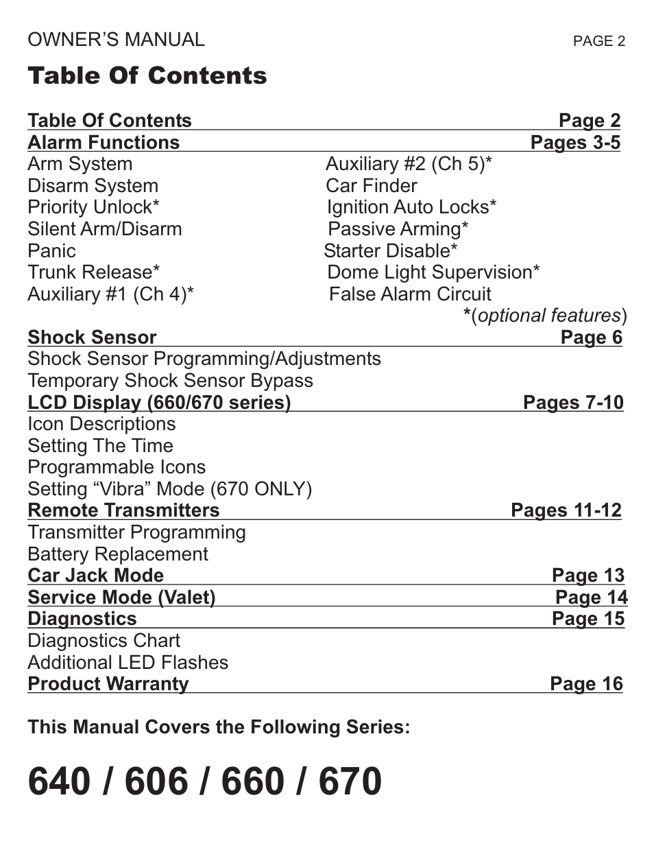 Ultra Start 670 Series User Manual | Page 2 / 16