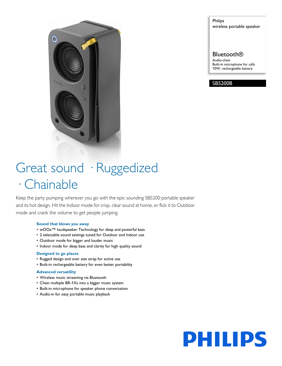 Philips SB5200B-37 User Manual | 2 pages