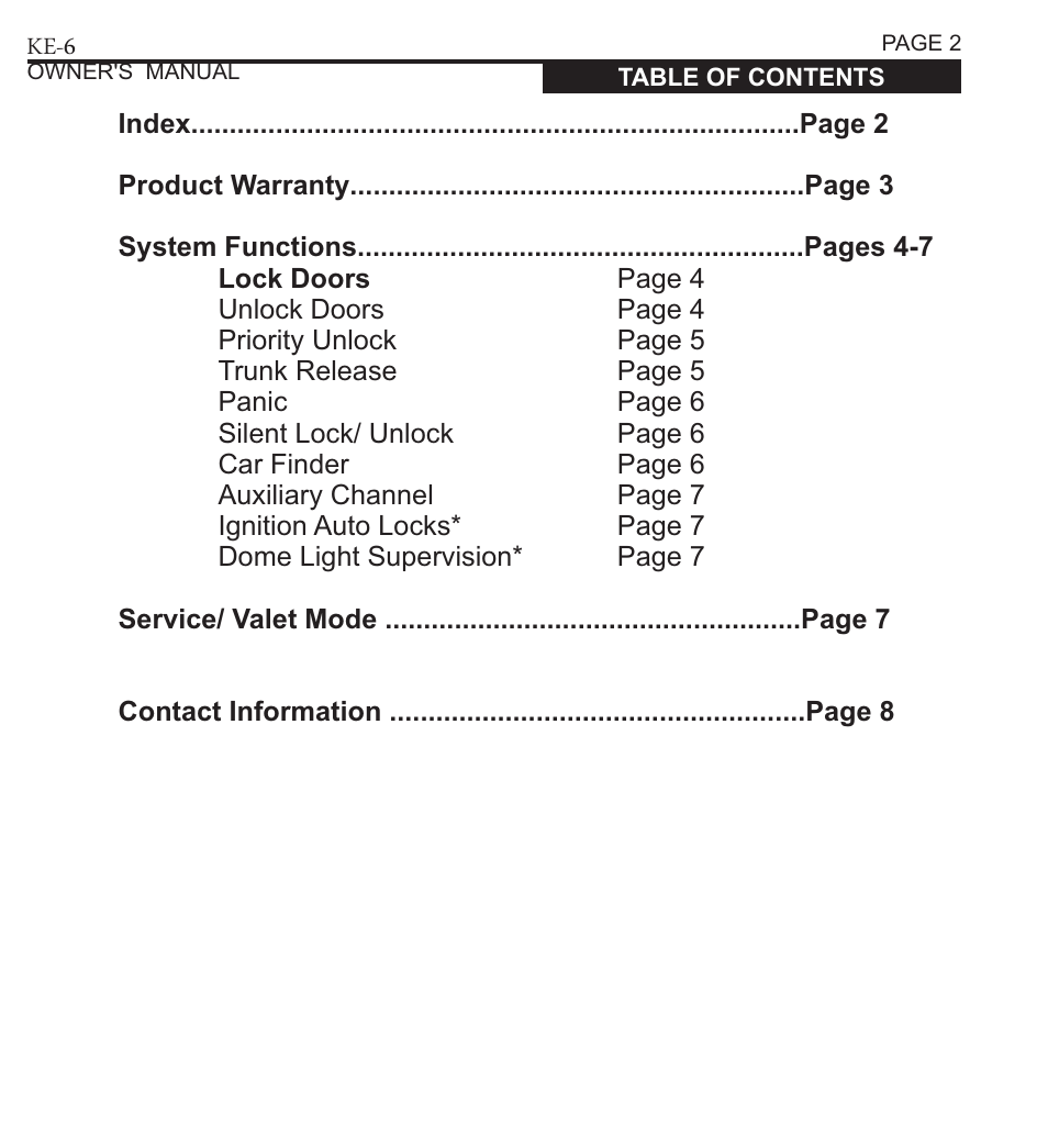 Ke-6 | Ultra Start KE-6 User Manual | Page 2 / 8