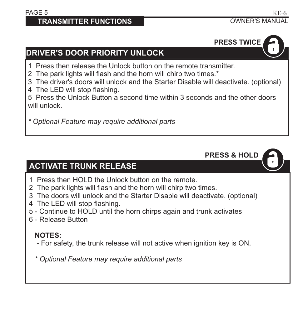 Ke-6 | Ultra Start KE-6 User Manual | Page 5 / 8