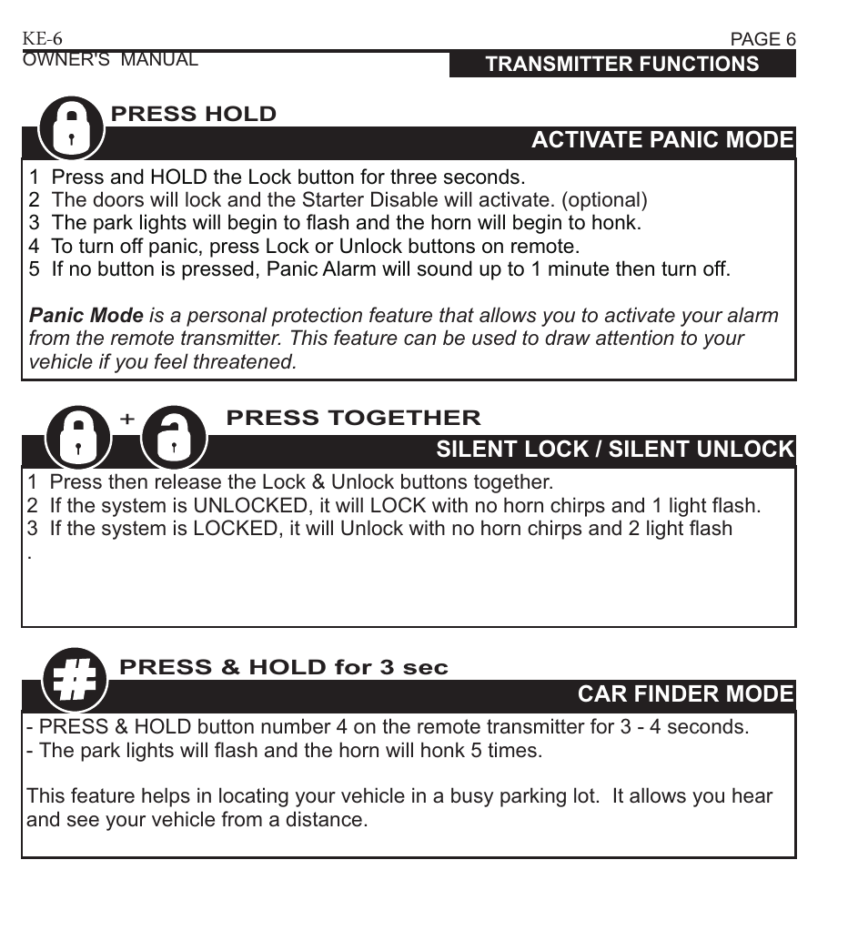 Ke-6 | Ultra Start KE-6 User Manual | Page 6 / 8