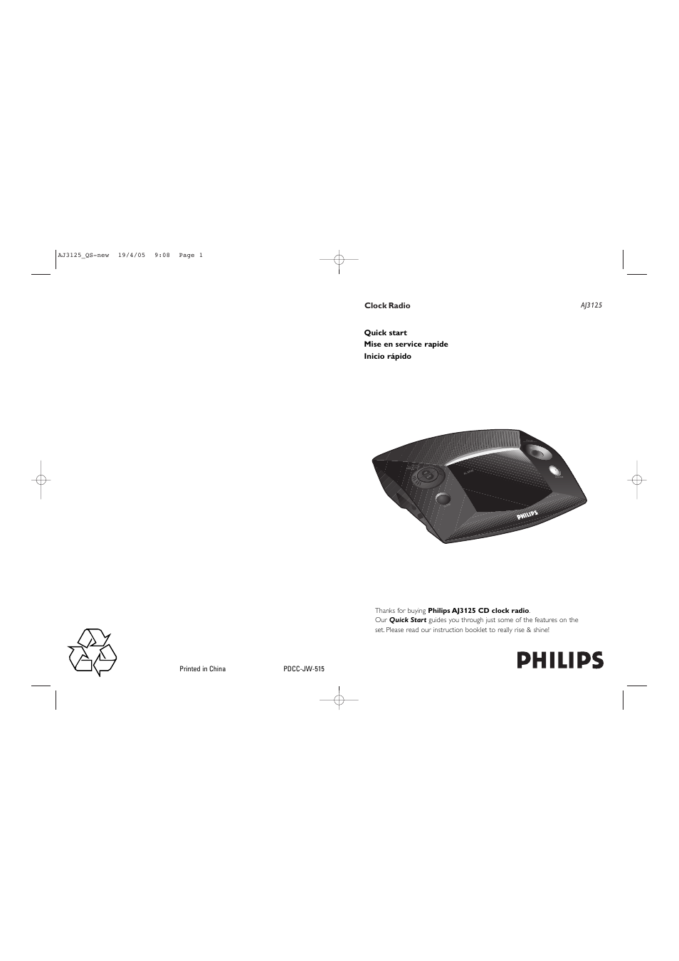 Philips AJ3125-37 User Manual | 2 pages