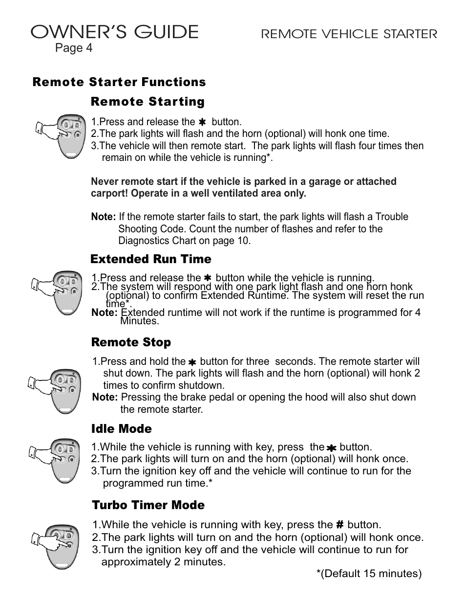 Owner’s guide | Ultra Start 16xx User Manual | Page 4 / 12