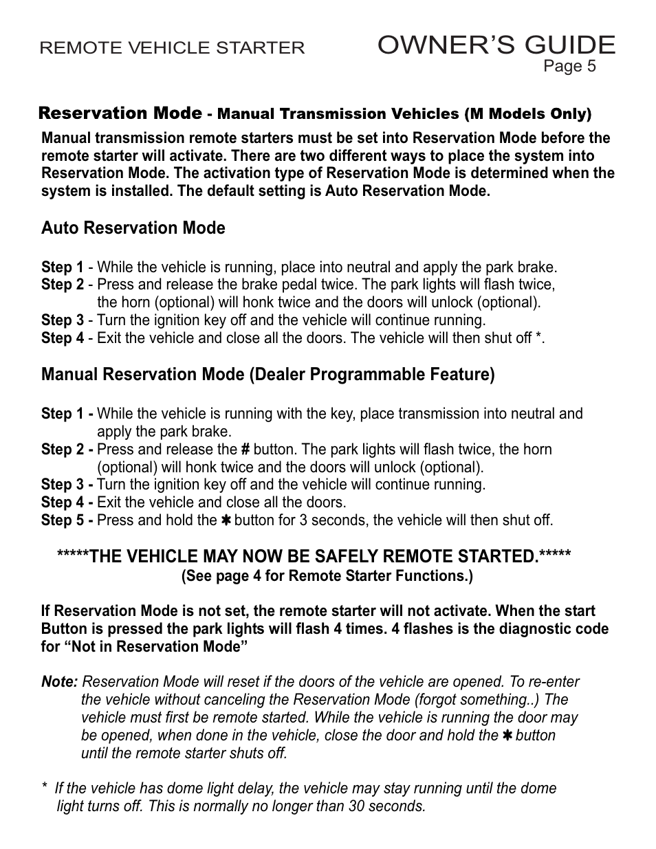 Owner’s guide | Ultra Start 16xx User Manual | Page 5 / 12