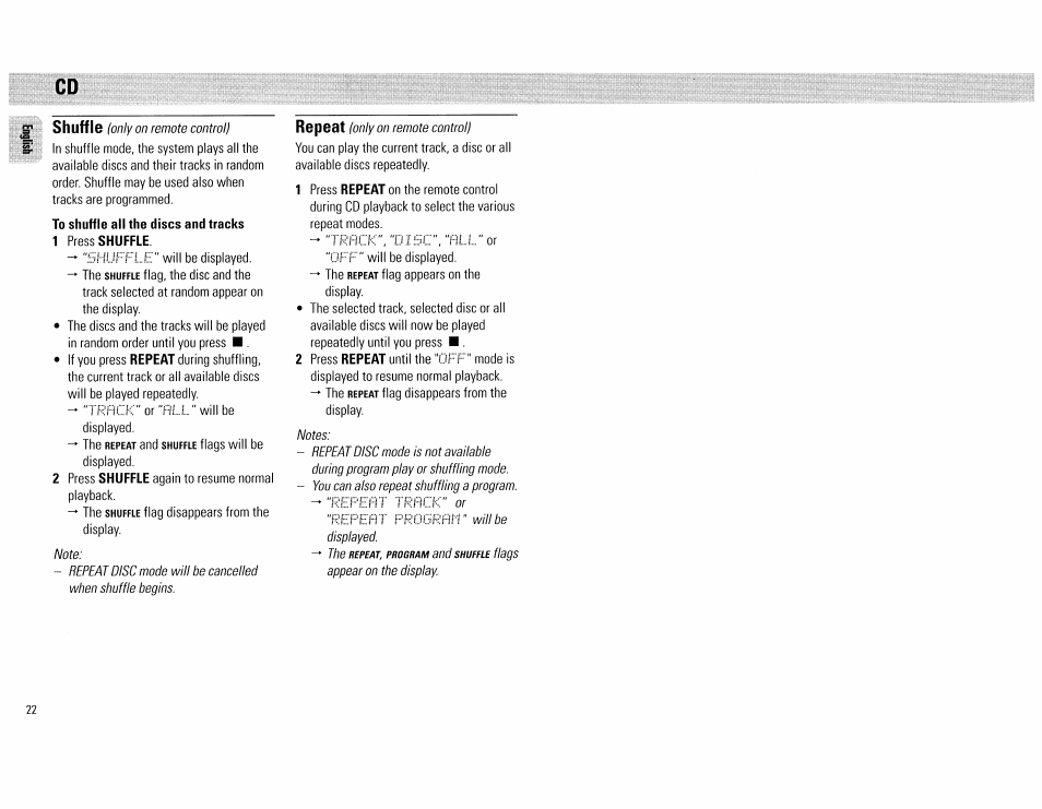 To shuffle all the discs and tracks, Ij 1 | Philips FW890P37 User Manual | Page 22 / 88