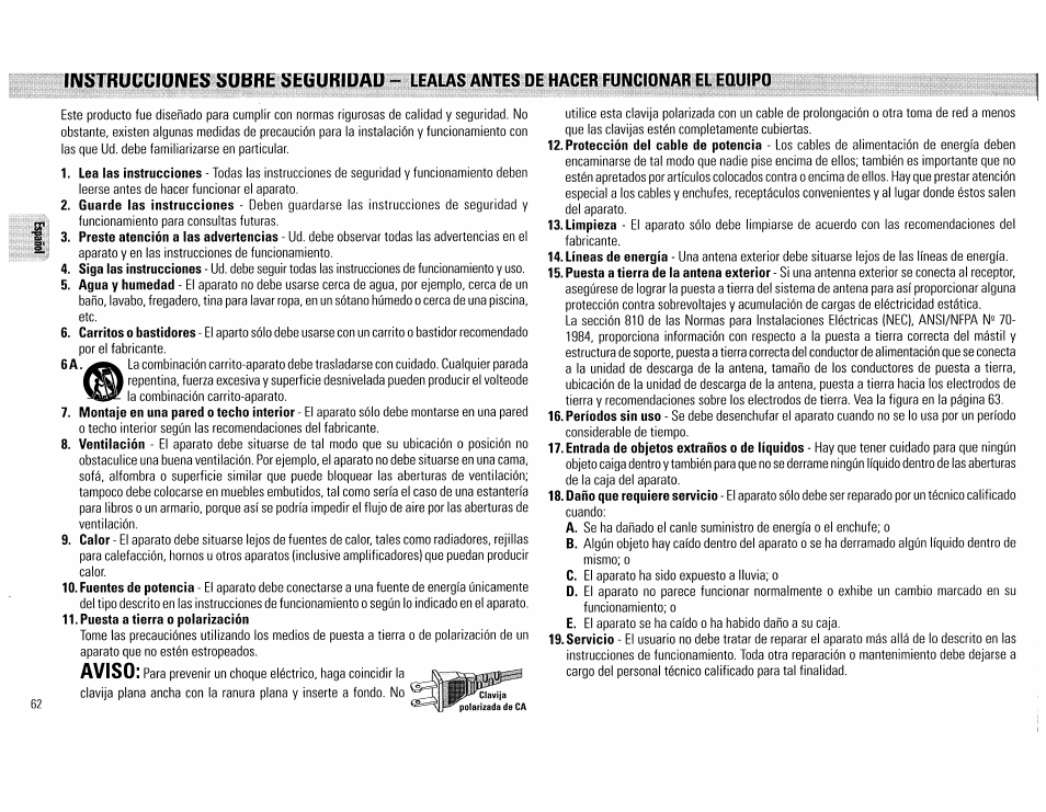Aviso | Philips FW890P37 User Manual | Page 62 / 88
