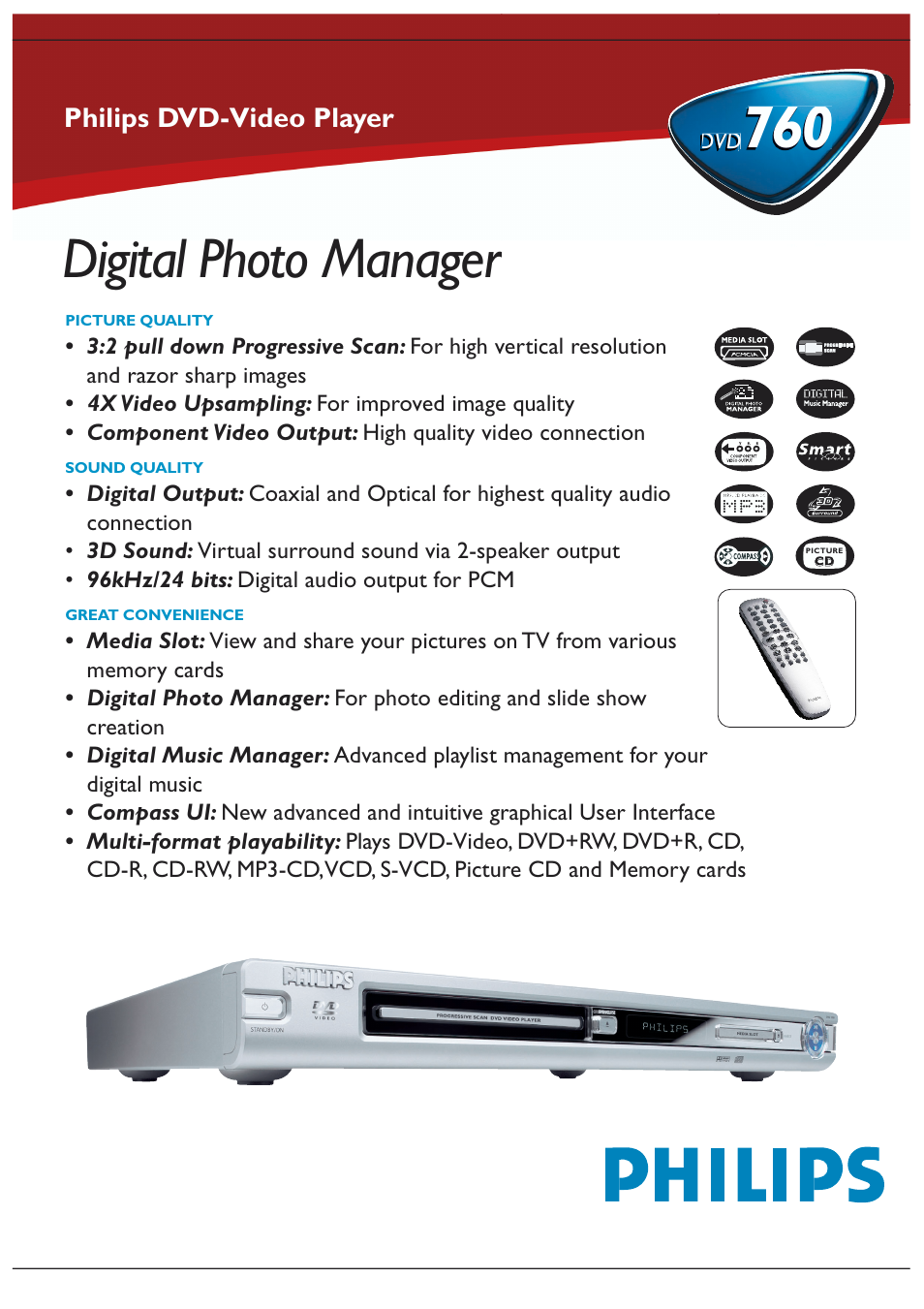 Philips DVD760AT-17 User Manual | 2 pages