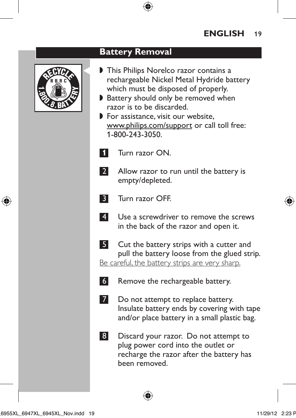 Philips 6947XL-41 User Manual | Page 19 / 40