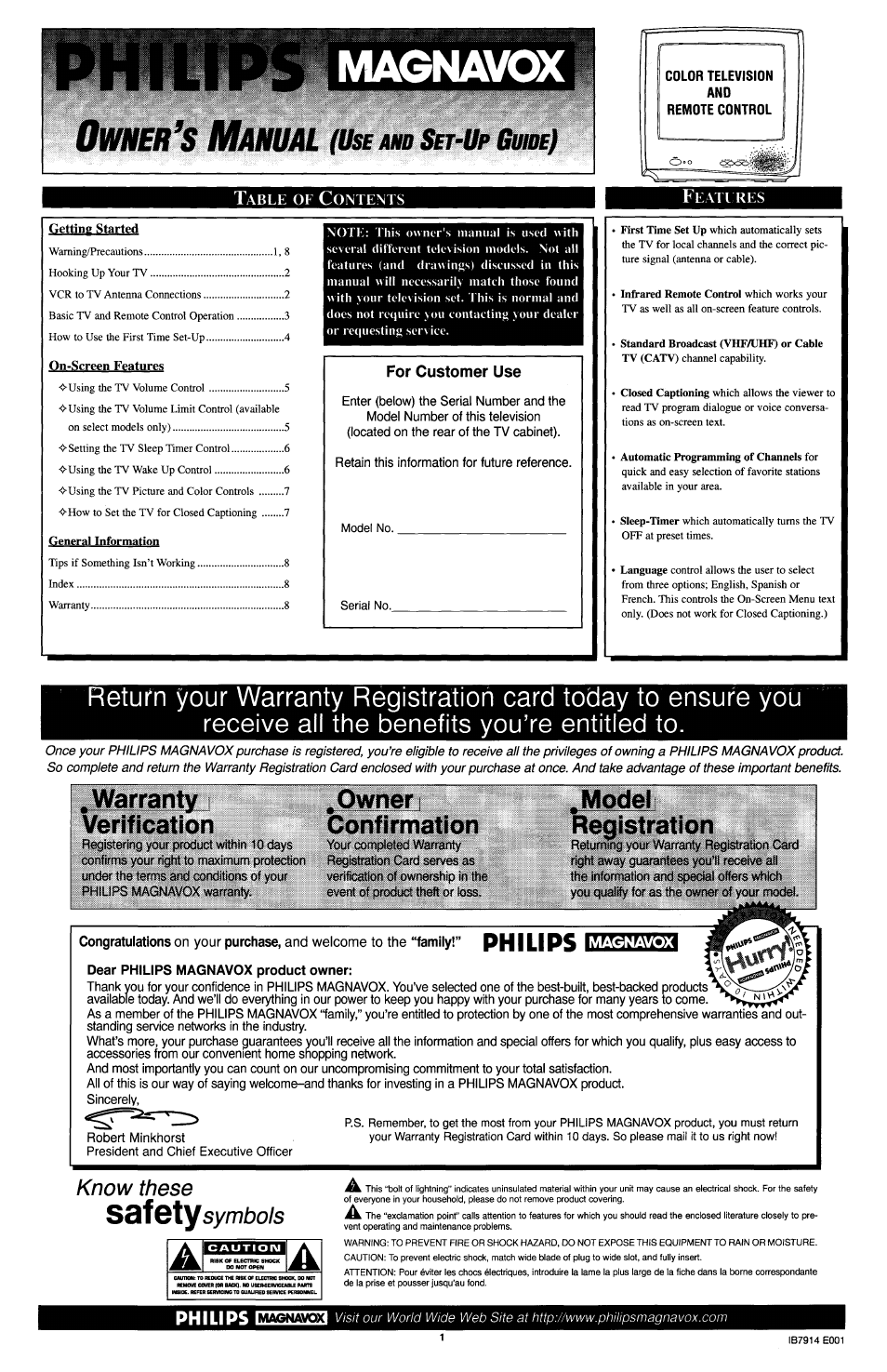 Philips PR1303C User Manual | 8 pages