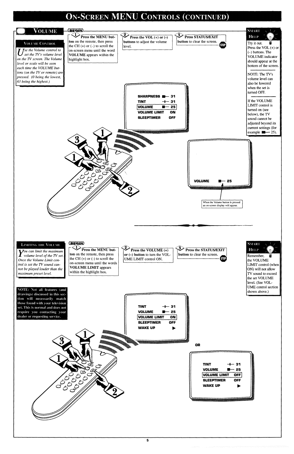 Menu c, Creen, Ontrols | Continued | Philips PR1303C User Manual | Page 5 / 8