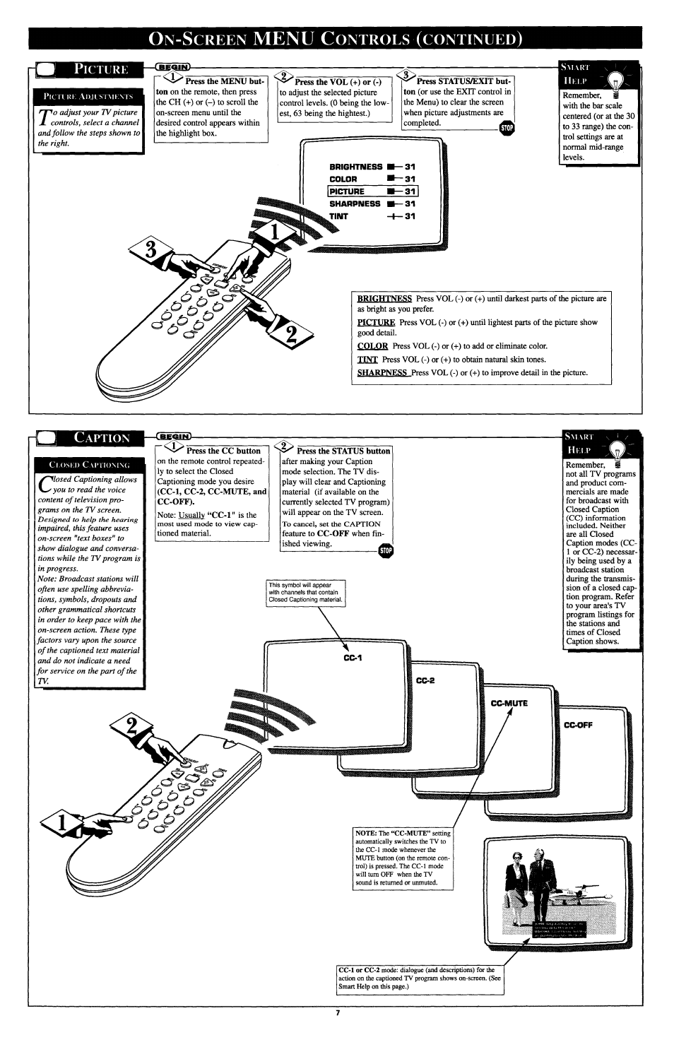 Menu c, Creen, Ontrols | Continued | Philips PR1303C User Manual | Page 7 / 8