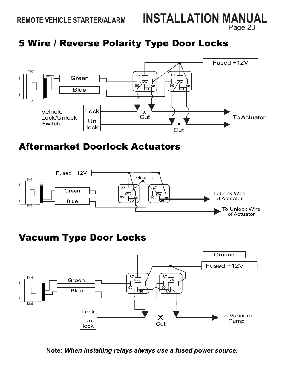 Installation manual, Diagnostics, Remote vehicle starter/alarm | Page 23 | Ultra Start 25XX Series User Manual | Page 23 / 24