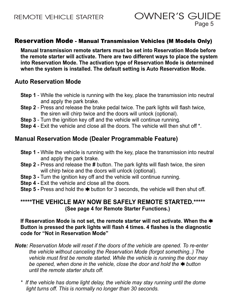 Owner ’s guide | Ultra Start 23xx User Manual | Page 5 / 12