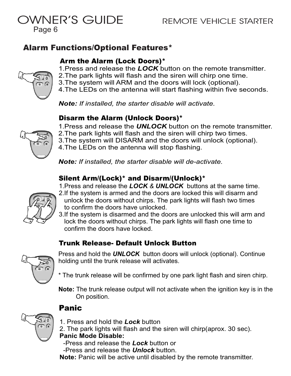 Owner’s guide | Ultra Start 23xx User Manual | Page 6 / 12