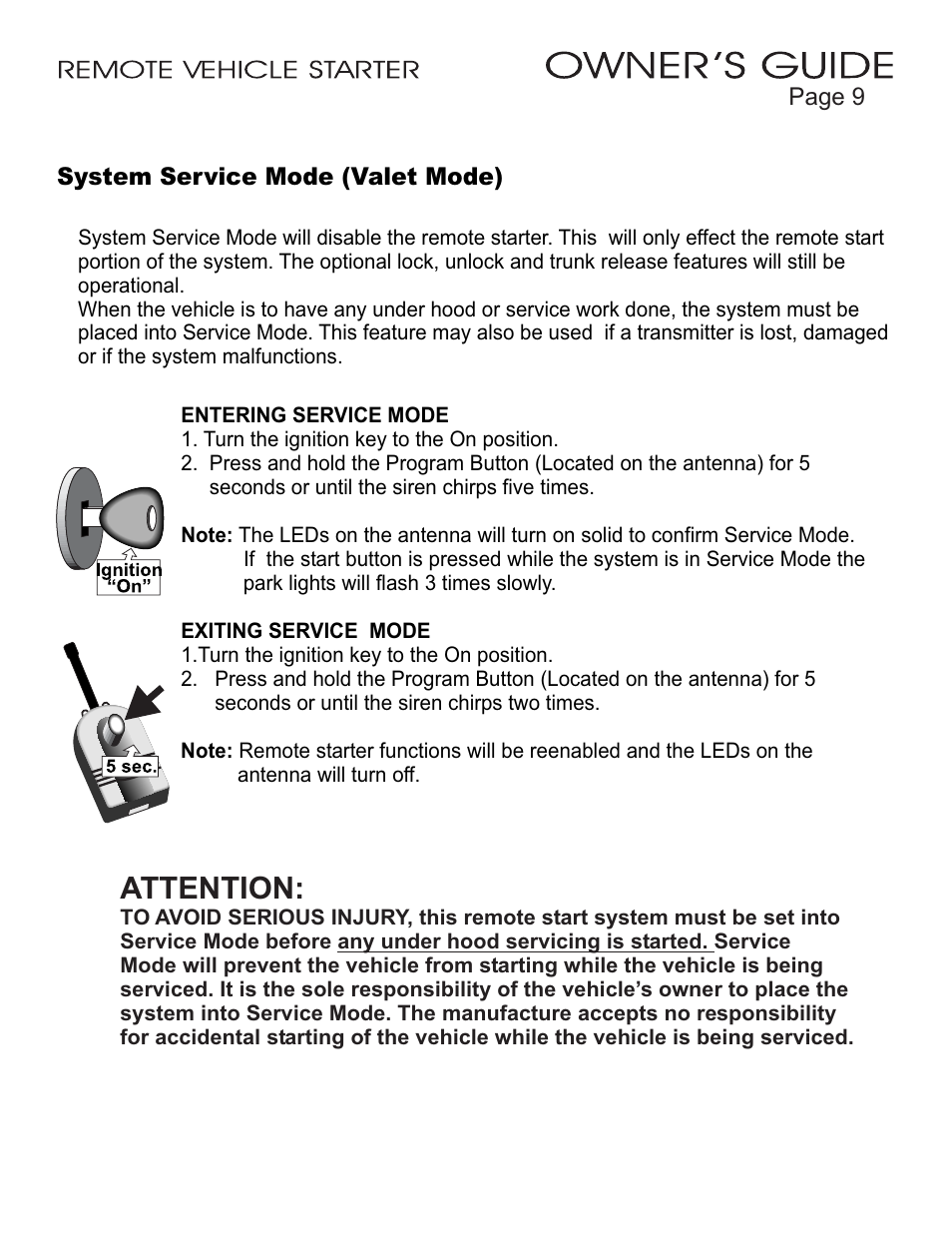 Attention | Ultra Start 23xx User Manual | Page 9 / 12