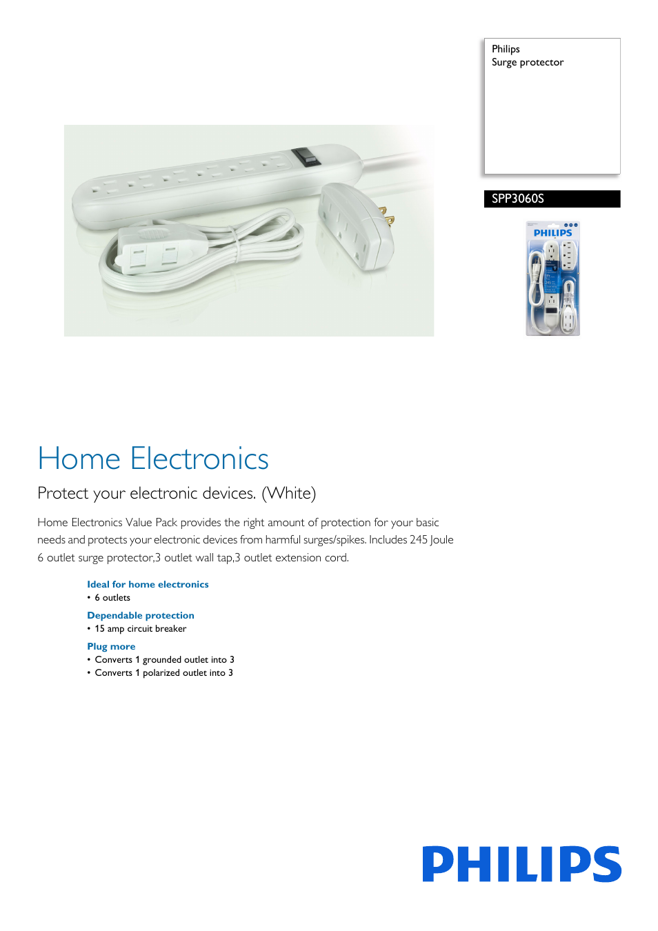 Philips SPP3060S-17 User Manual | 2 pages