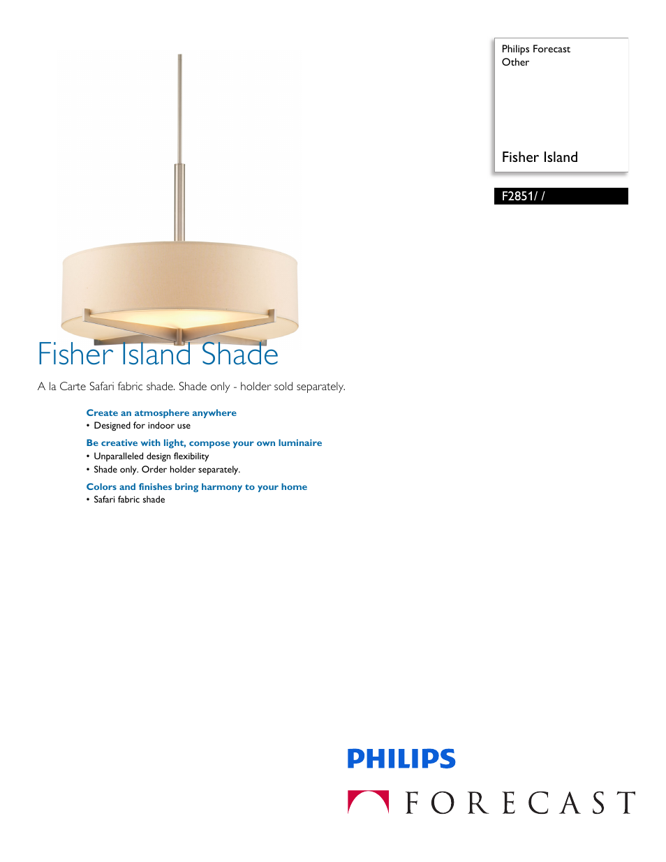 Philips F2851 User Manual | 2 pages