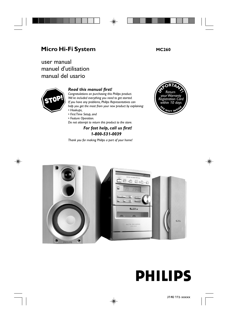 Philips MC260-37B User Manual | 23 pages