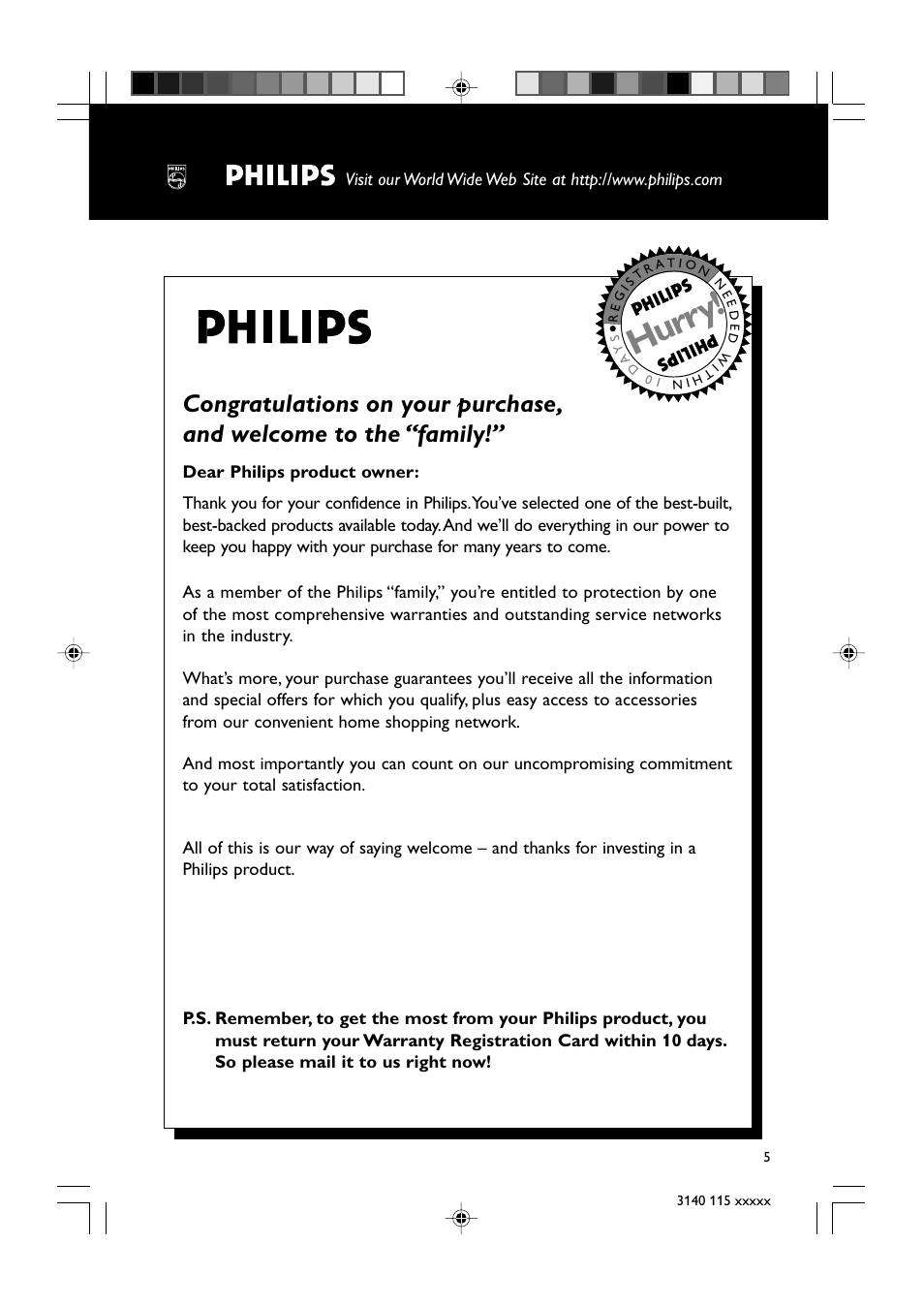 Hur ry | Philips MC260-37B User Manual | Page 5 / 23