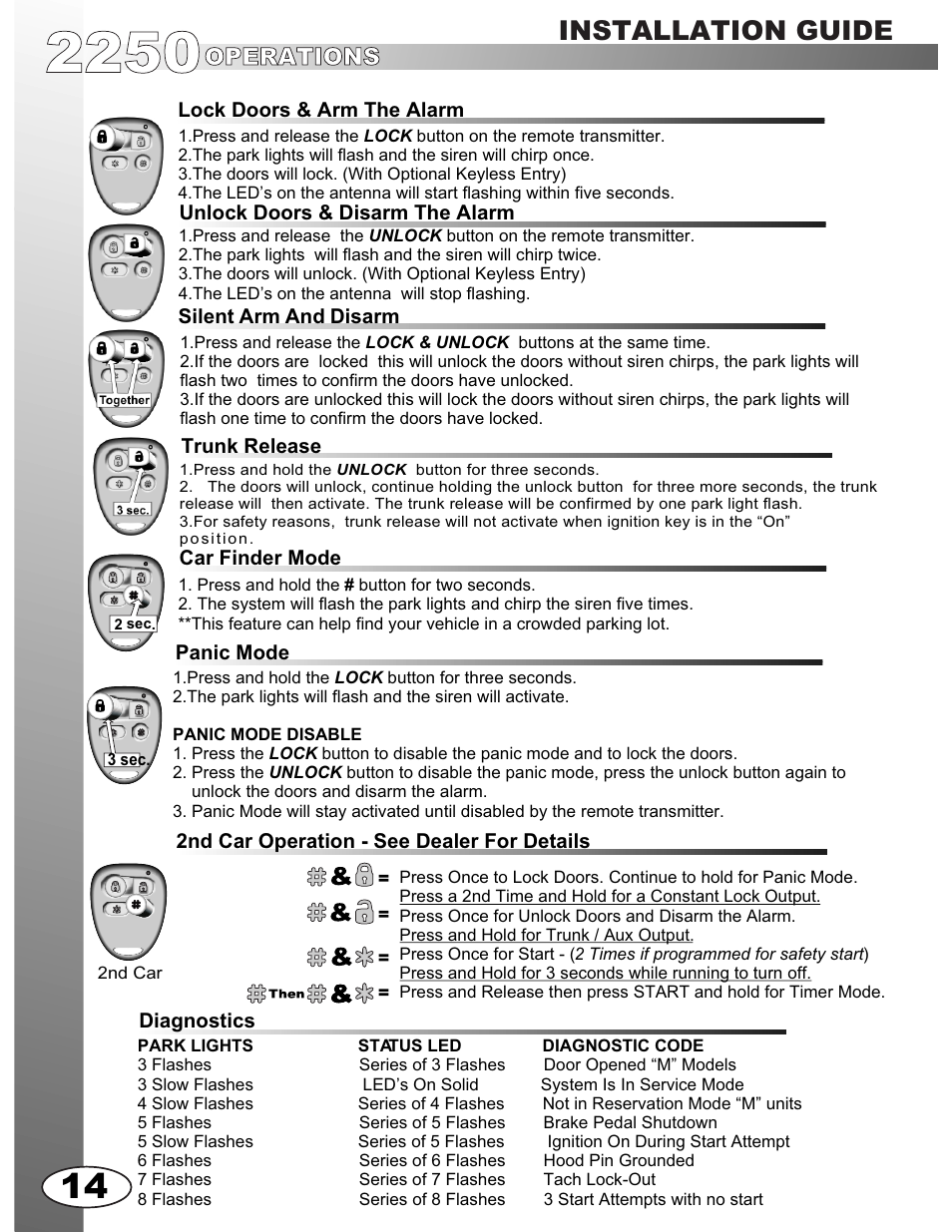 Installation guide, Operations | Ultra Start 2250M User Manual | Page 14 / 16