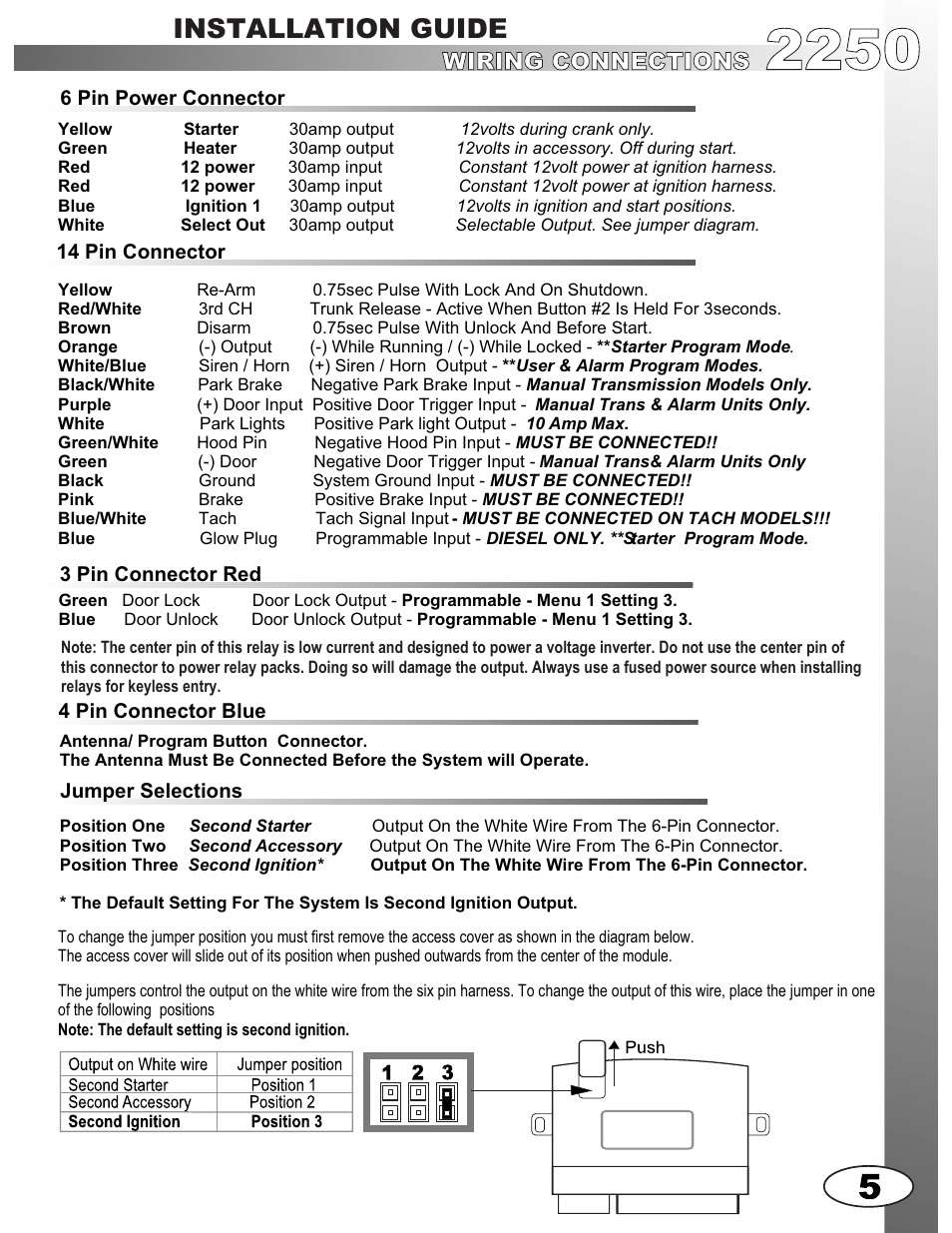 Installation guide, Installation tips wiring connections | Ultra Start 2250M User Manual | Page 5 / 16