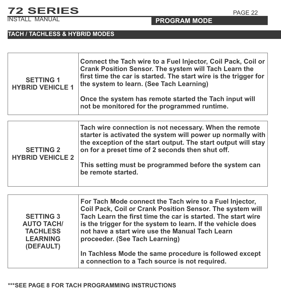 72 series | Ultra Start 72 Series User Manual | Page 22 / 28