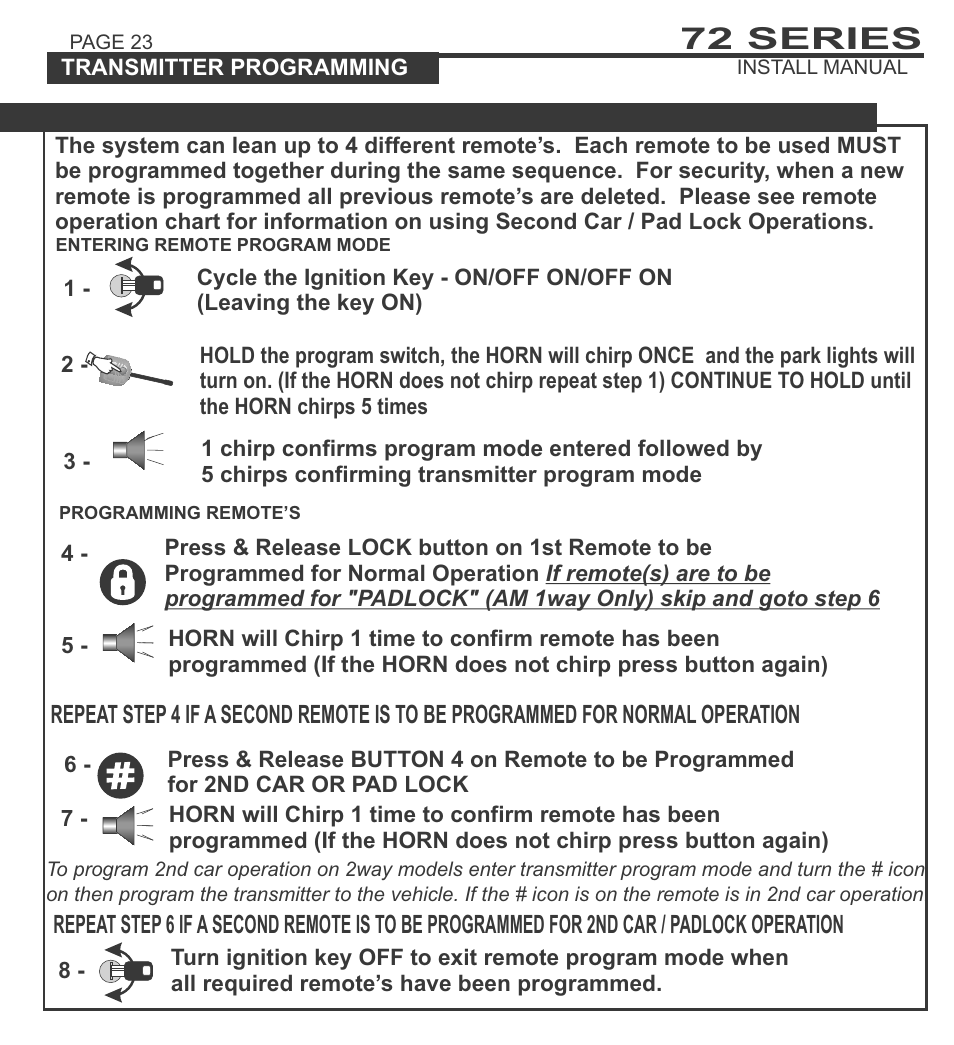72 series | Ultra Start 72 Series User Manual | Page 23 / 28