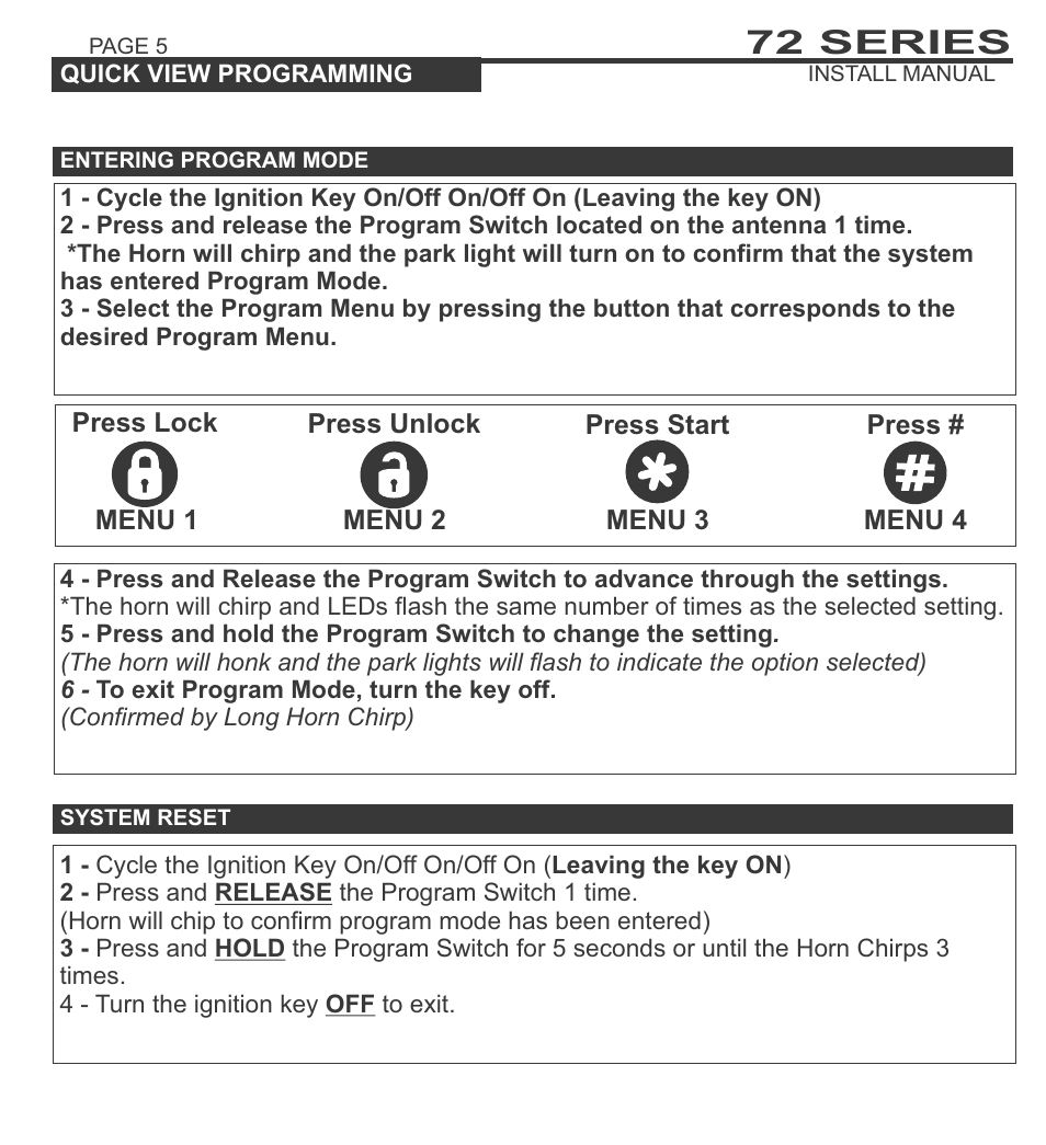 72 series | Ultra Start 72 Series User Manual | Page 5 / 28