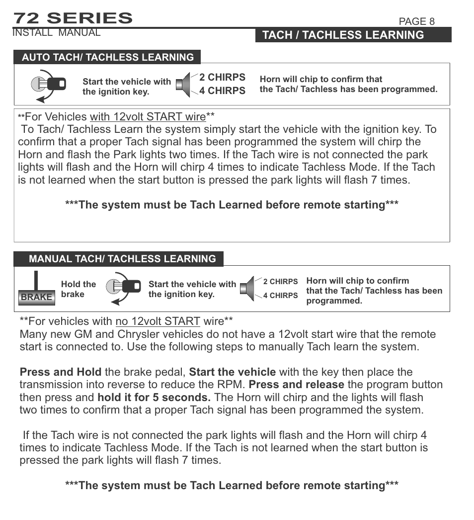 72 series | Ultra Start 72 Series User Manual | Page 8 / 28